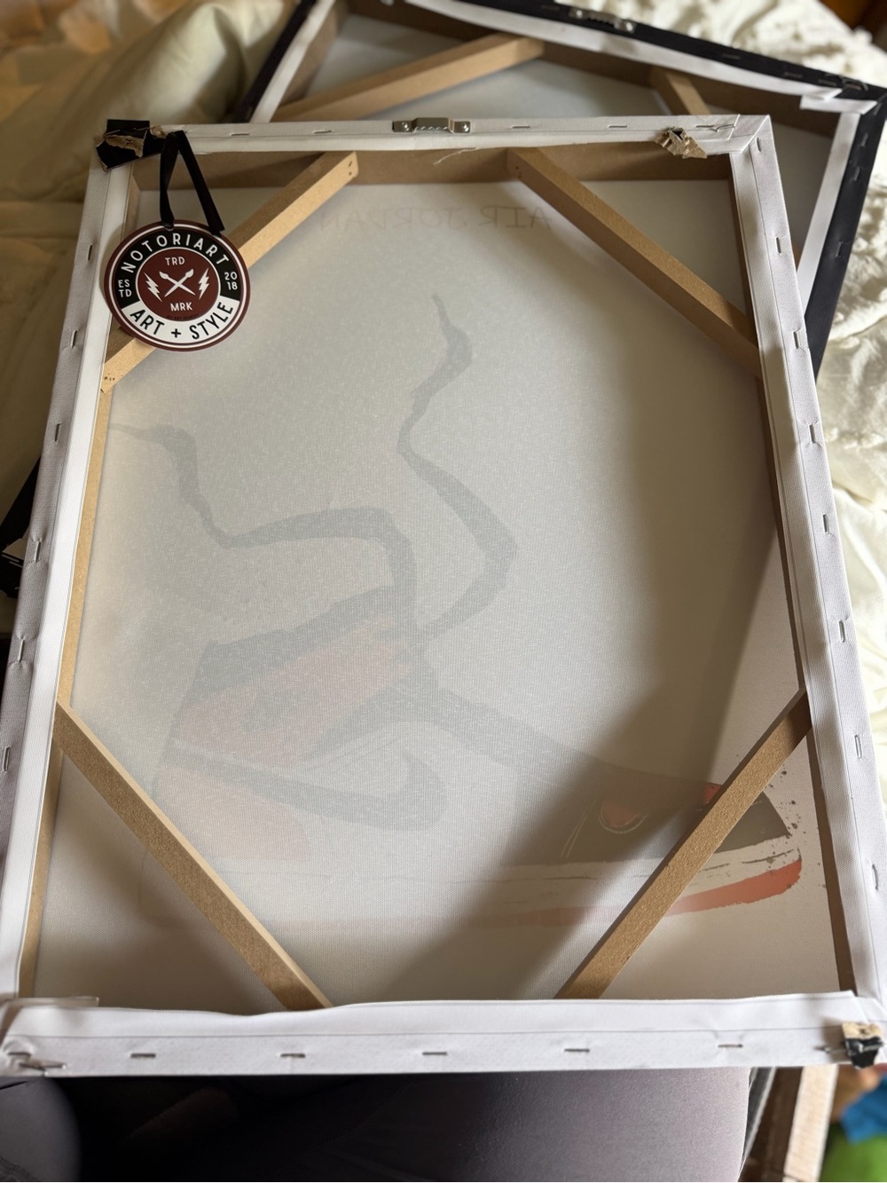 Nike Canvas Art Print with Black, White, Red and Orange Accents